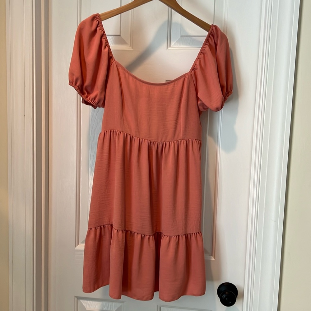 Juniors coral mini dress